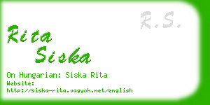 rita siska business card